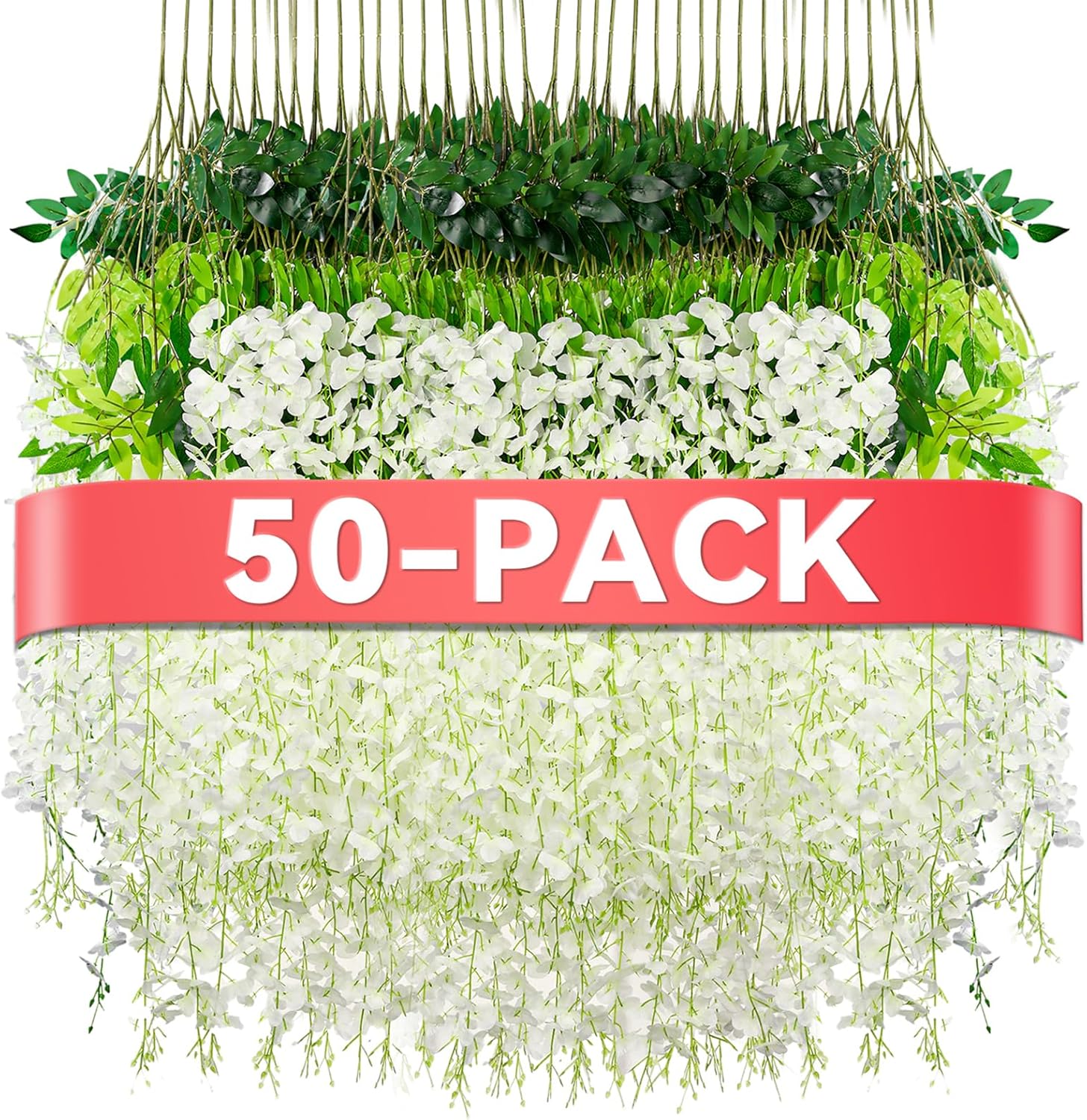 Bonsai Garden Images - Artificial Wisteria Hanging Flowers Garland for