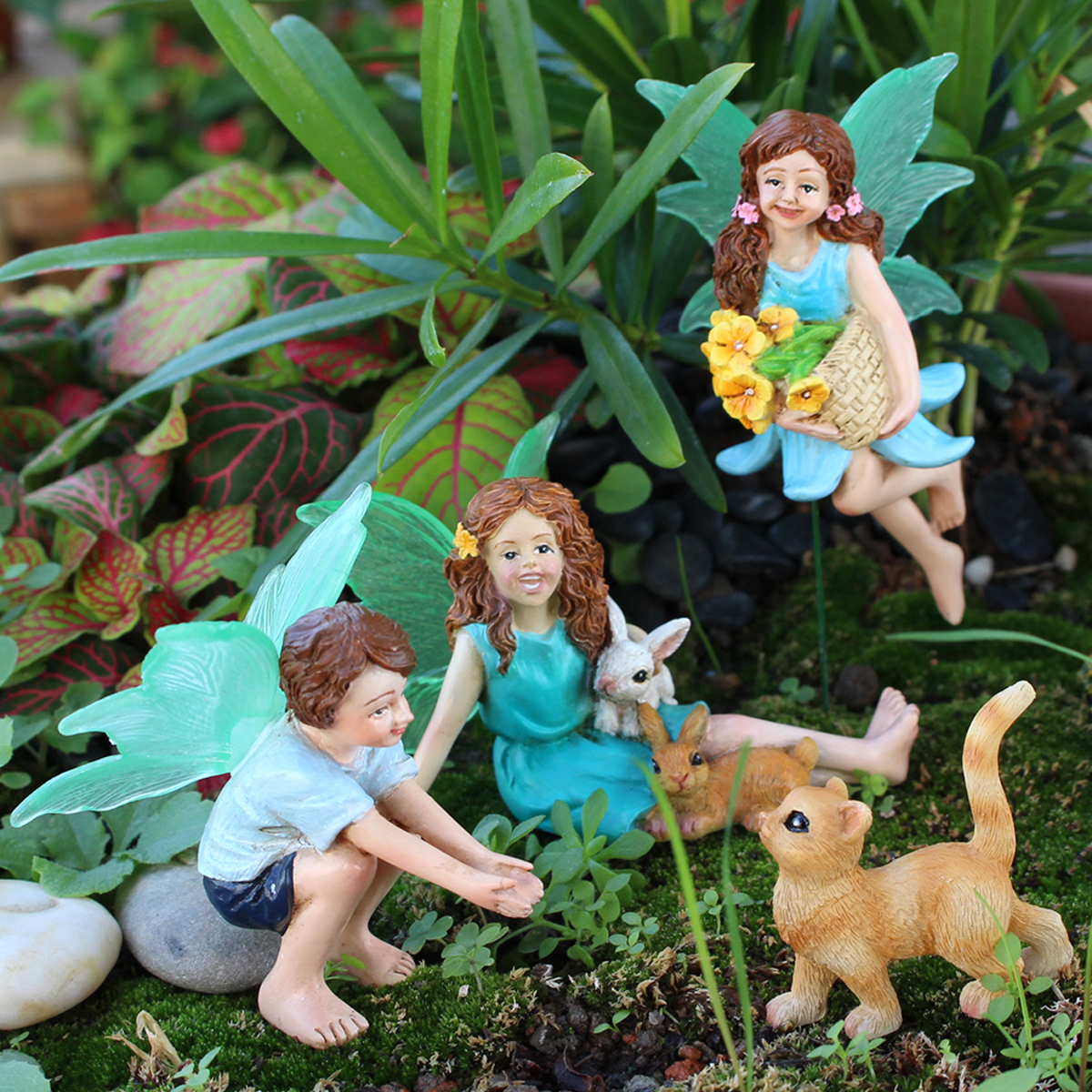 Bonsai Garden Decor - 4pc Flower Fairy and Animal Party,