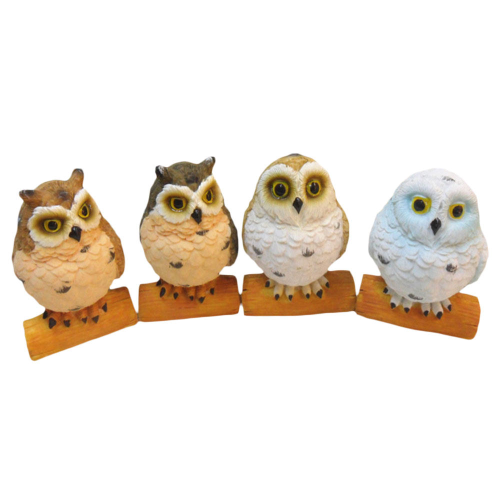 Bonsai Garden Decor - 4Pcs Owl Accessories Resin Simulation Micro