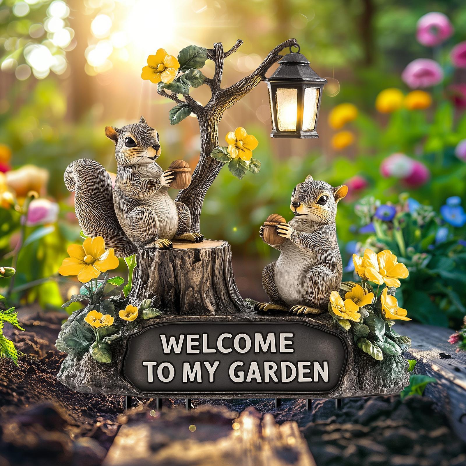 Bonsai Garden Backyard - Squirrel Decorative Garden Stake 2D Creative