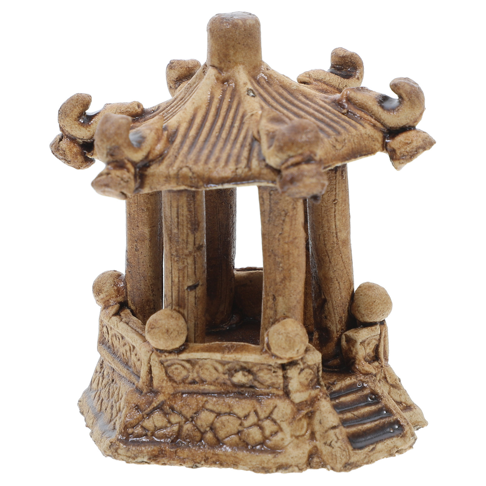 Bonsai Garden Decor - Handcrafted Ceramic Mini Pagoda Statue Hexagonal