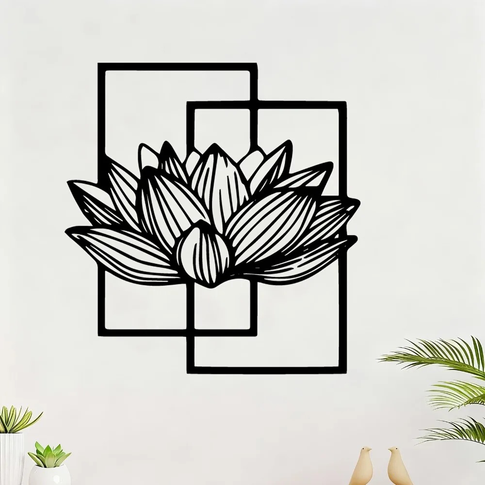 Lotus Flower Metal Wall Art, R - Bonsai Garden Decor ulasan dan harga