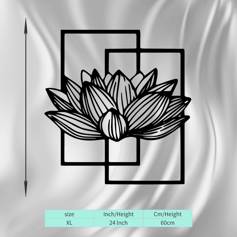 Lotus Flower Metal Wall Art, R - Bonsai Garden Decor ulasan dan harga