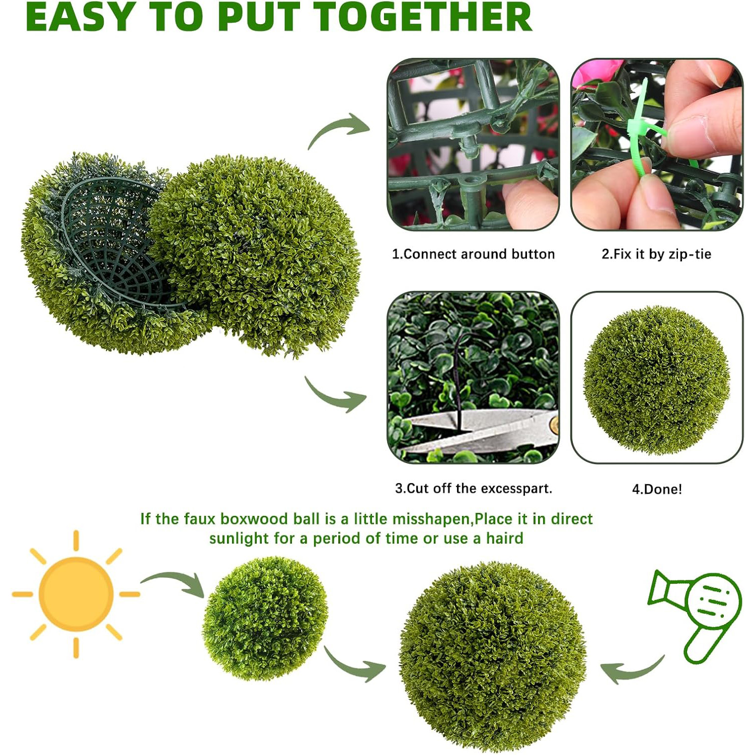 2pcs/4pcs Artificial Plant Top - Bonsai Garden Backyard ulasan dan harga