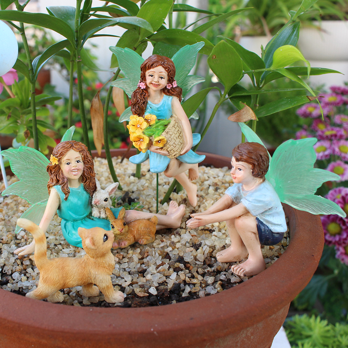 4pc Flower Fairy and Animal Pa - Bonsai Garden Decor ulasan dan harga