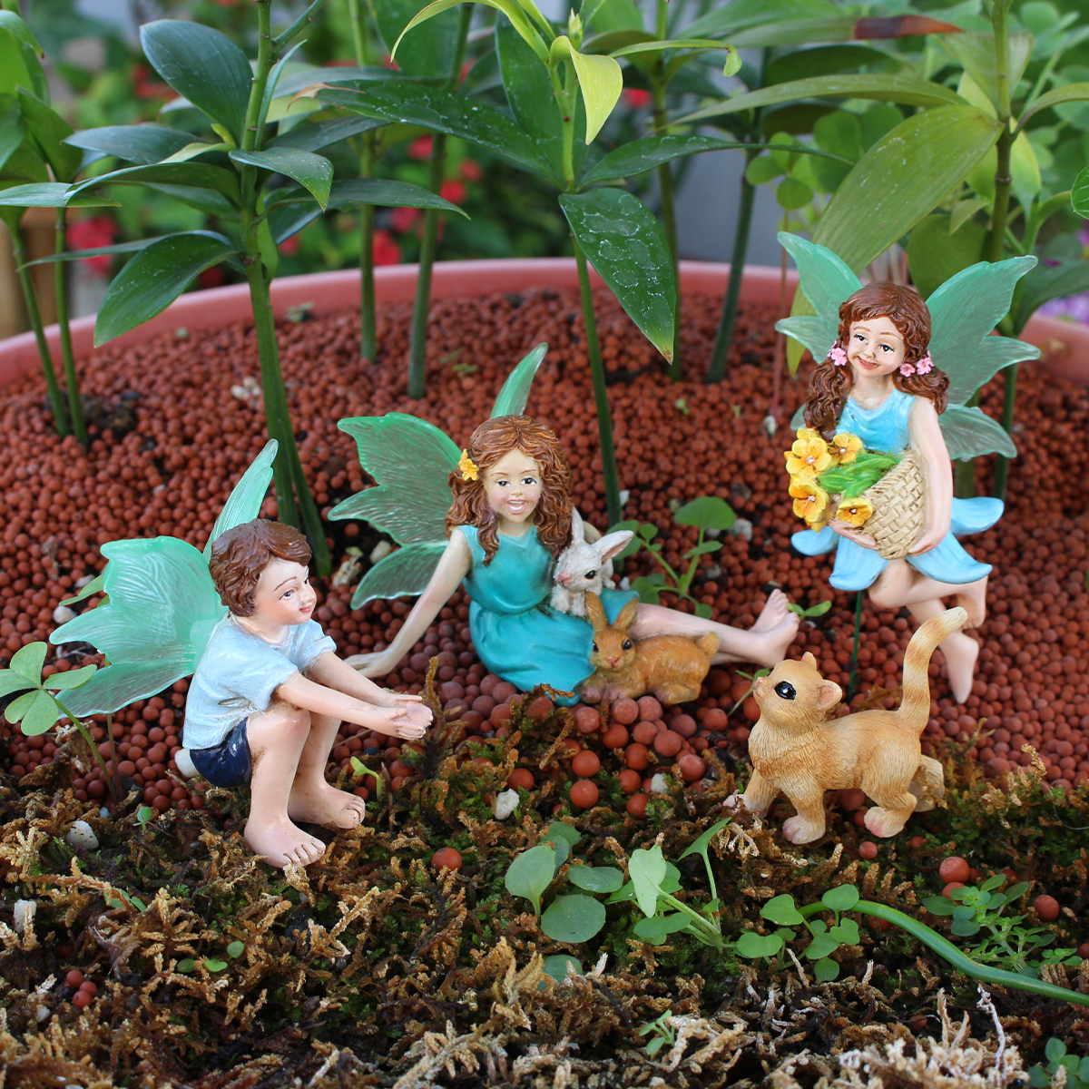 4pc Flower Fairy and Animal Pa - Bonsai Garden Decor ulasan dan harga