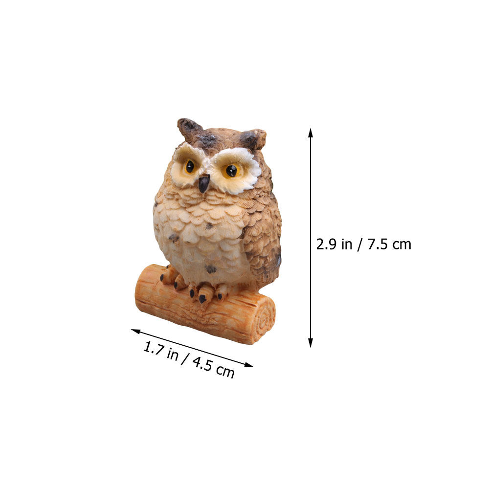 4Pcs Owl Accessories Resin Sim - Bonsai Garden Decor ulasan dan harga