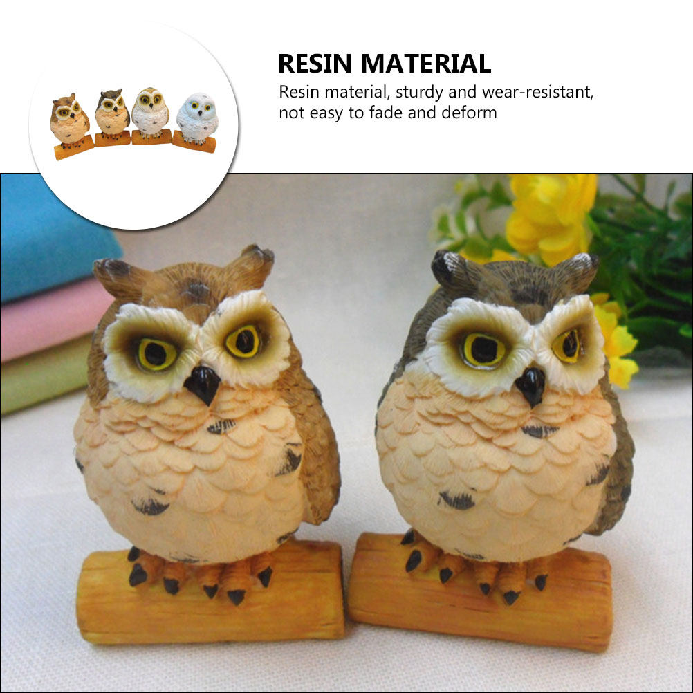 4Pcs Owl Accessories Resin Sim - Bonsai Garden Decor ulasan dan harga