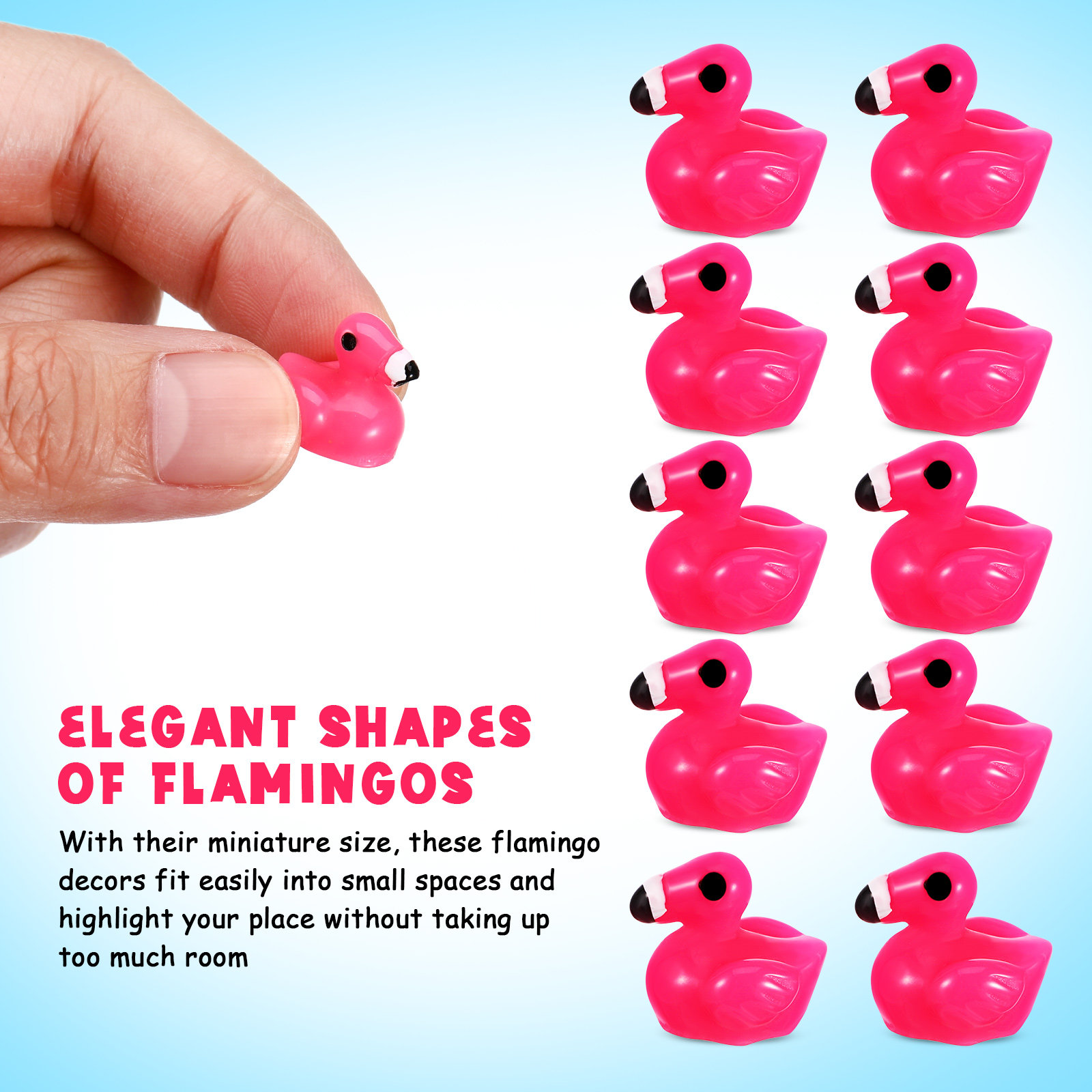 80Pcs Mini Resin Flamingos Tro - Bonsai Garden Decor ulasan dan harga