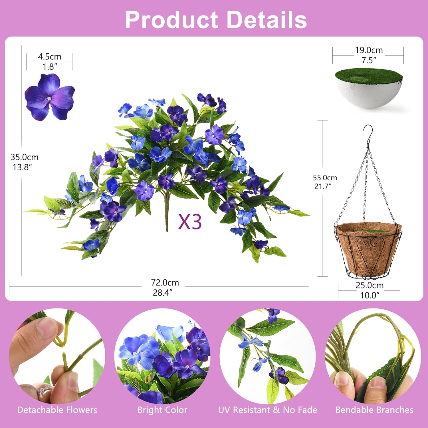 Realistic Fake Hanging Flowers - Bonsai Garden Images ulasan dan harga
