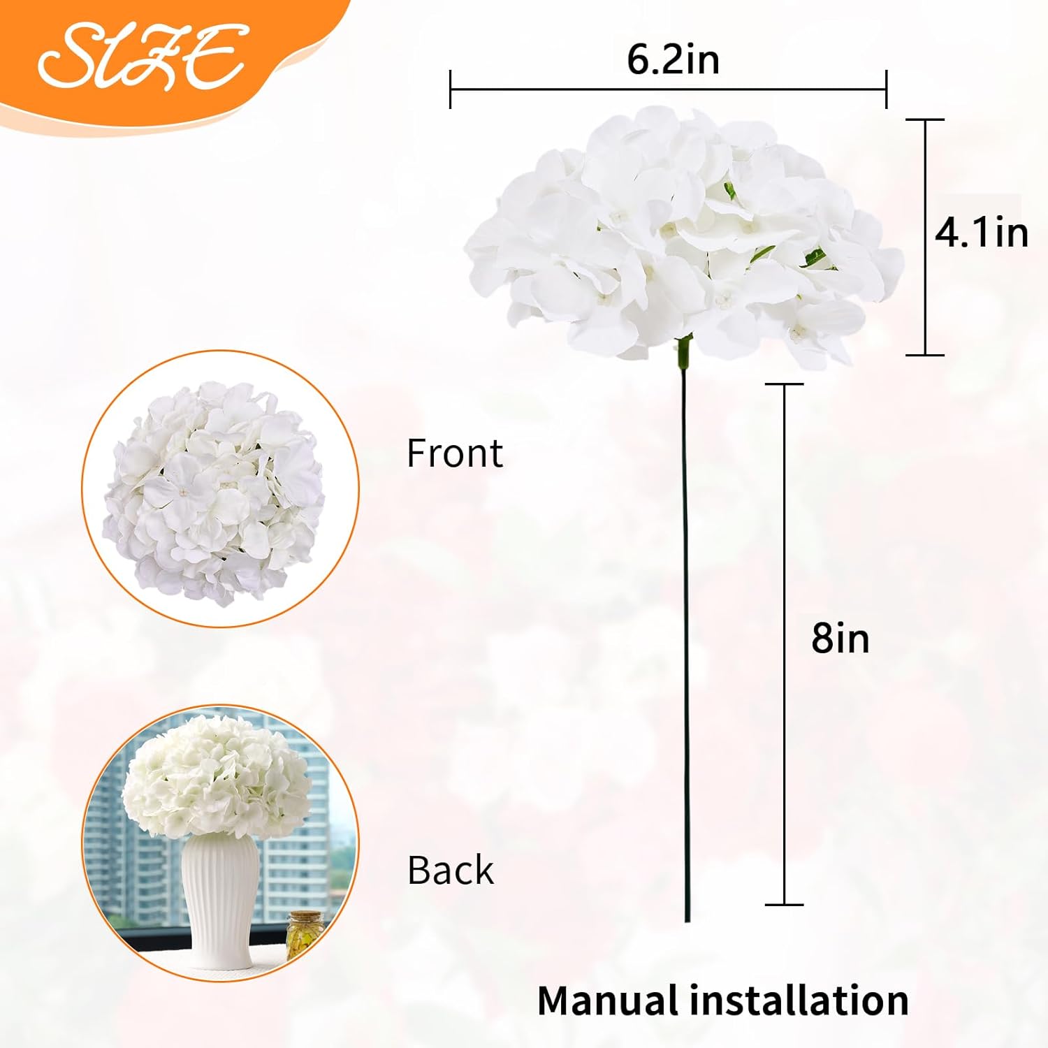 100 PCS Ivory Hydrangea Artifi - Bonsai Garden Images ulasan dan harga