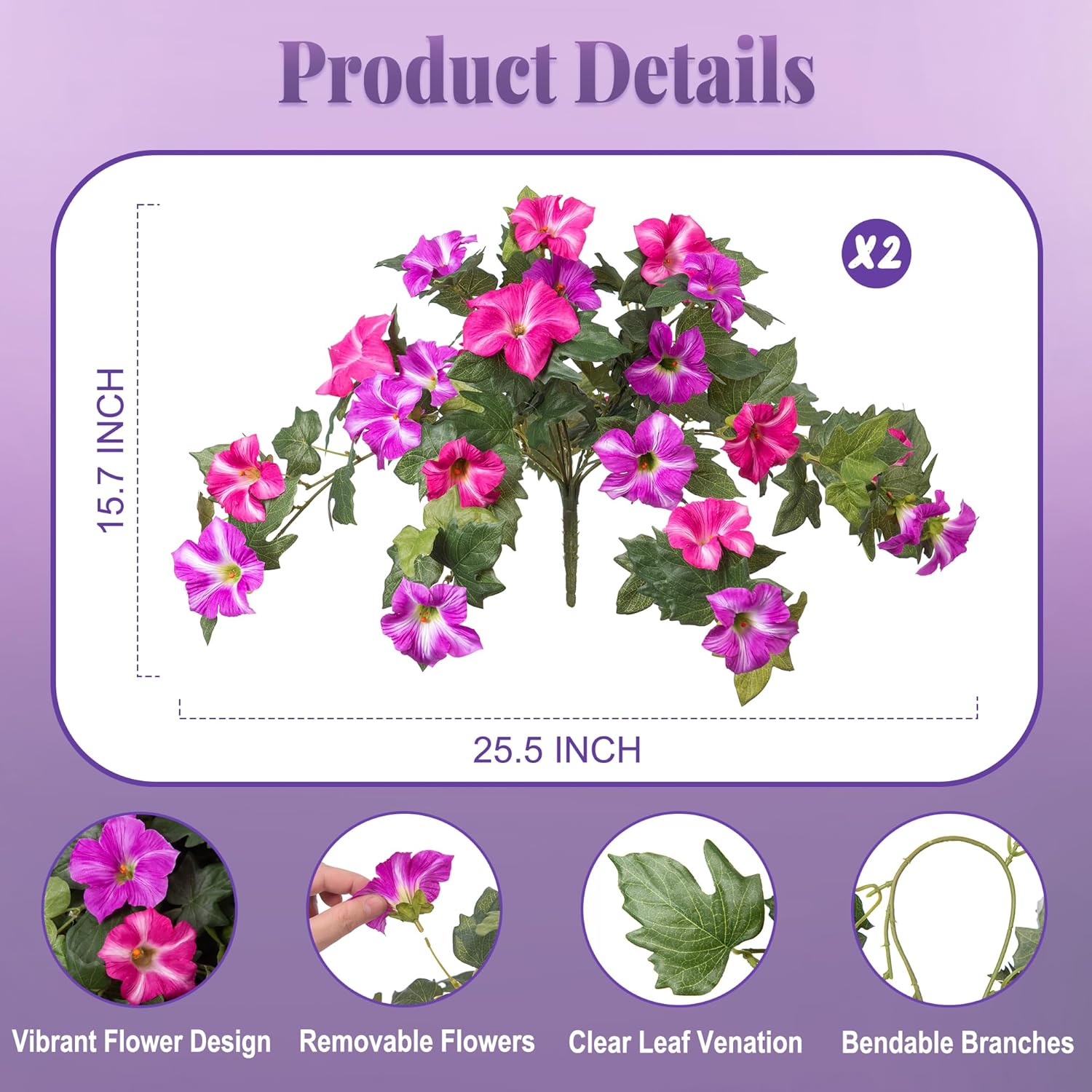 Artificial Petunias Silk Flowe - Bonsai Garden Images ulasan dan harga