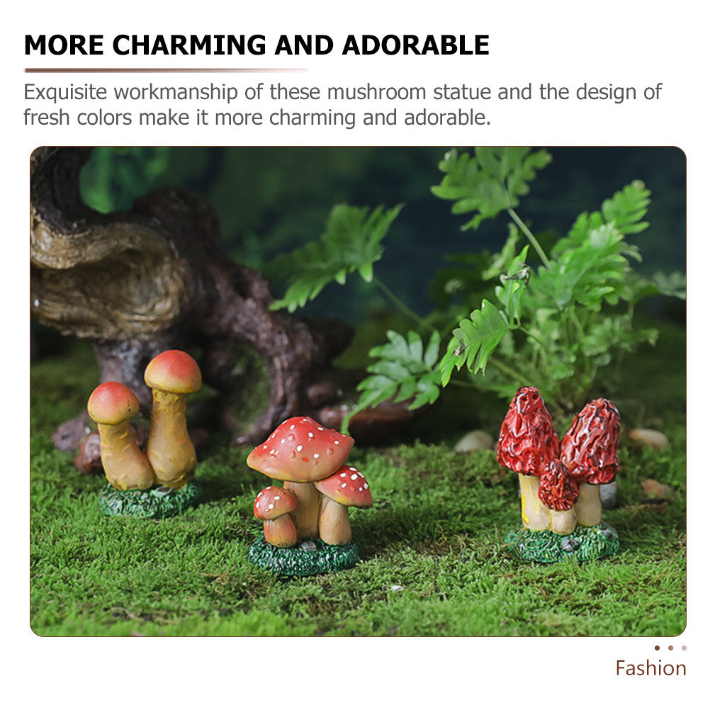 3pcs Miniature Mushroom Decor  - Bonsai Garden Decor ulasan dan harga