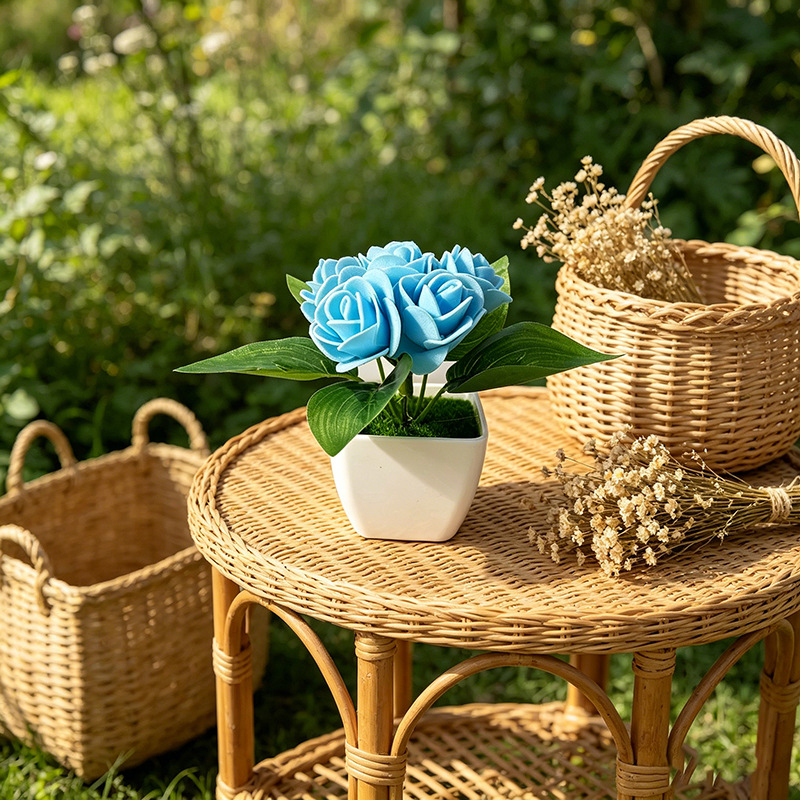 6-Flower Rose Simulation Small - Bonsai Garden Shop ulasan dan harga