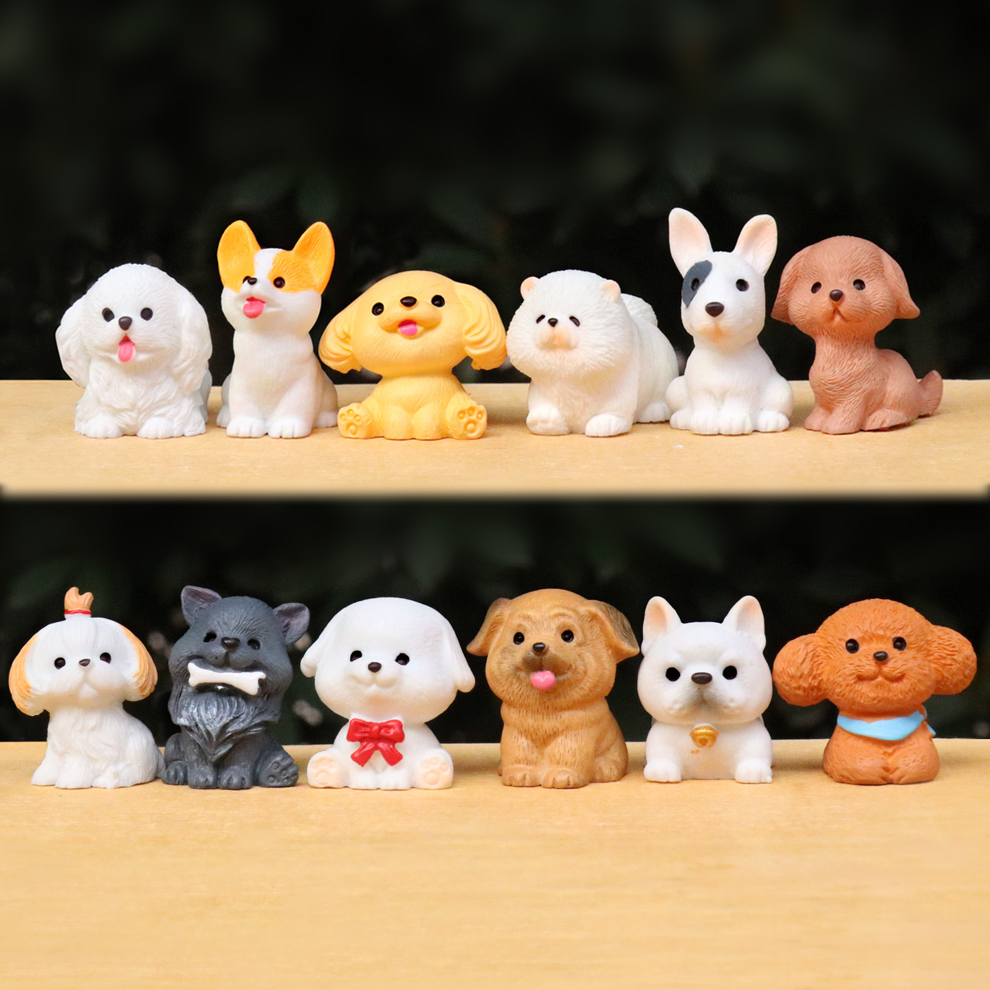12pcs Cute Simulation Dog Pupp - First Bonsai Garden ulasan dan harga