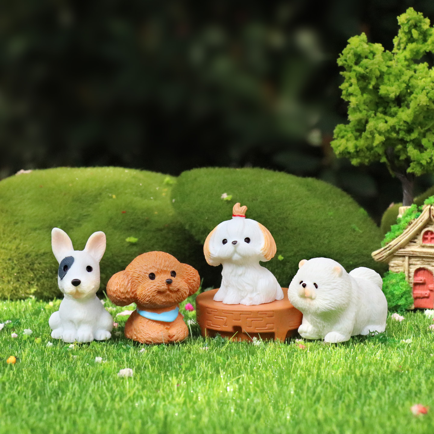 12pcs Cute Simulation Dog Pupp - First Bonsai Garden ulasan dan harga