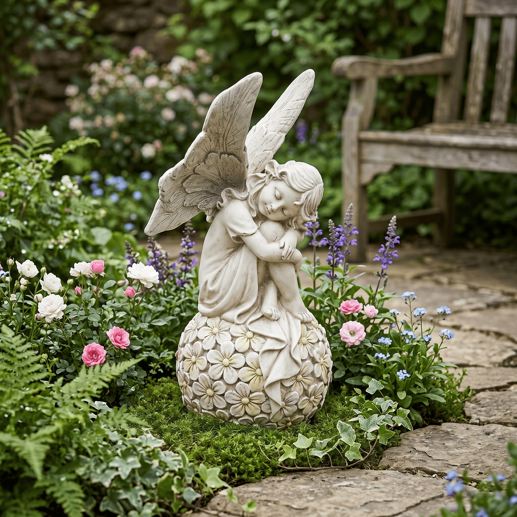 13.2-inch Garden Fairy Statue, - Bonsai Garden Decor ulasan dan harga