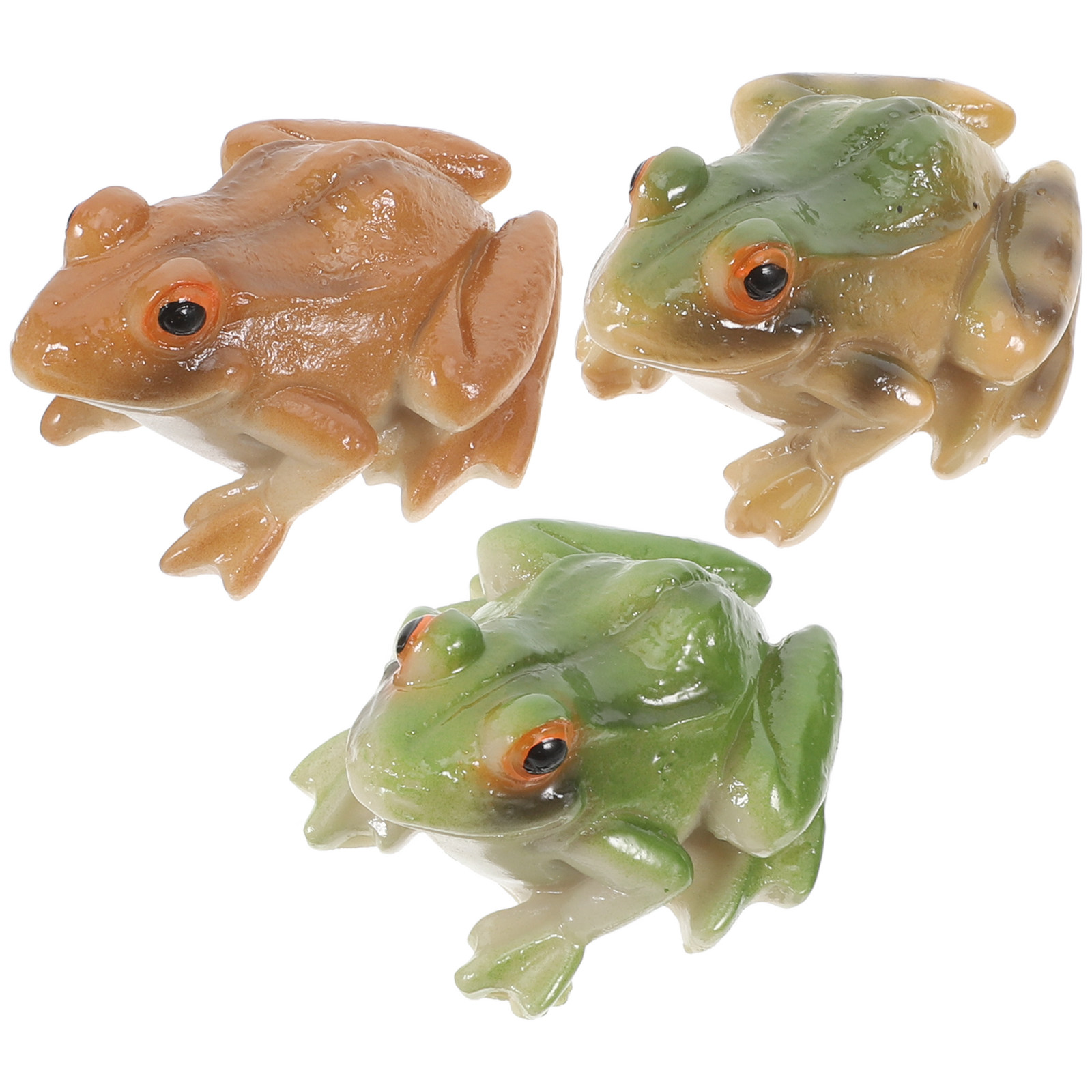 3Pcs Cute Resin Frog Figurines - Bonsai Garden Decor ulasan dan harga