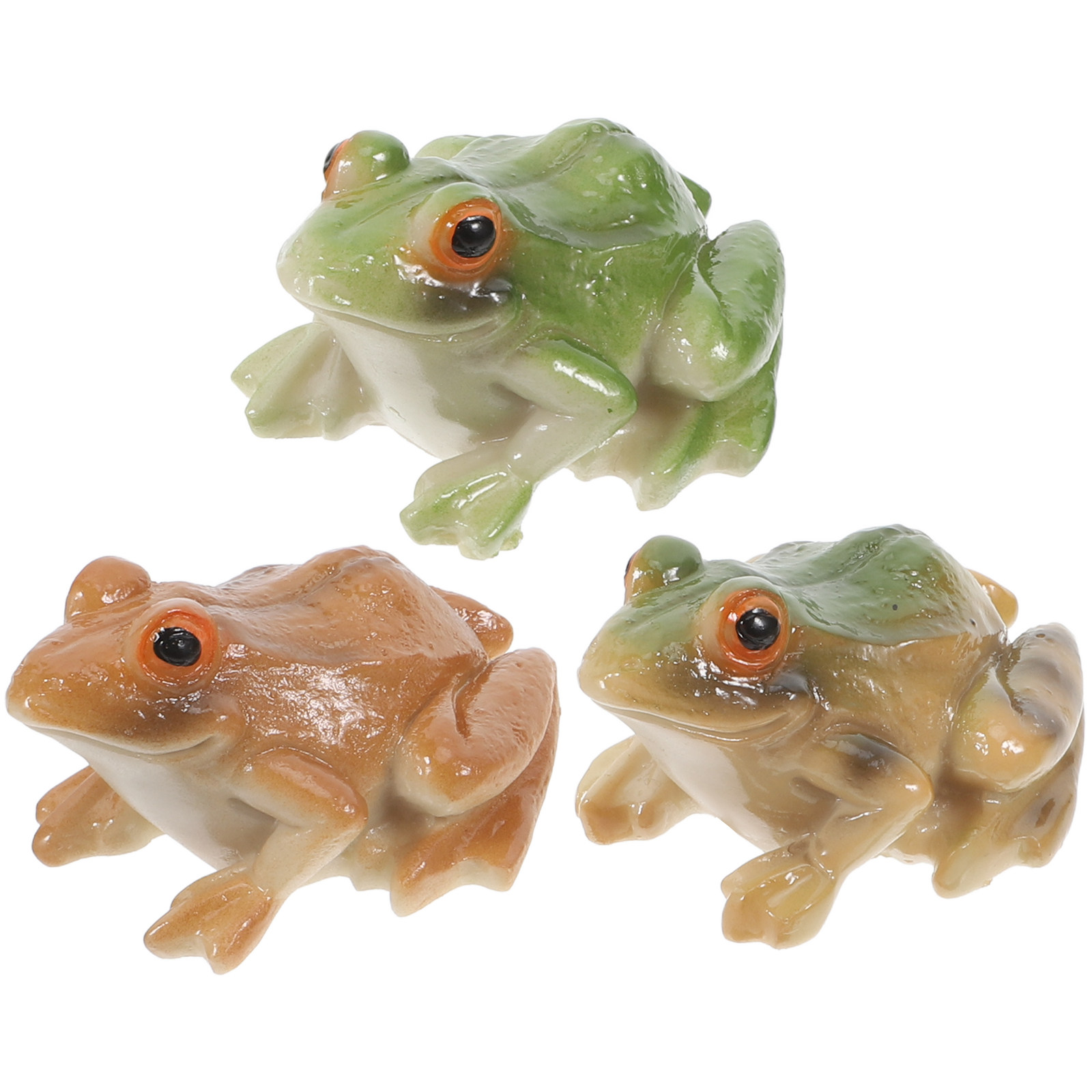 3Pcs Cute Resin Frog Figurines - Bonsai Garden Decor ulasan dan harga