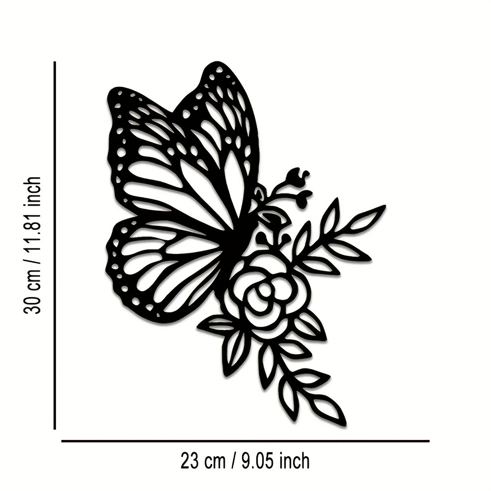 Metal Wall Art Butterfly Flowe - Bonsai Garden Decor ulasan dan harga