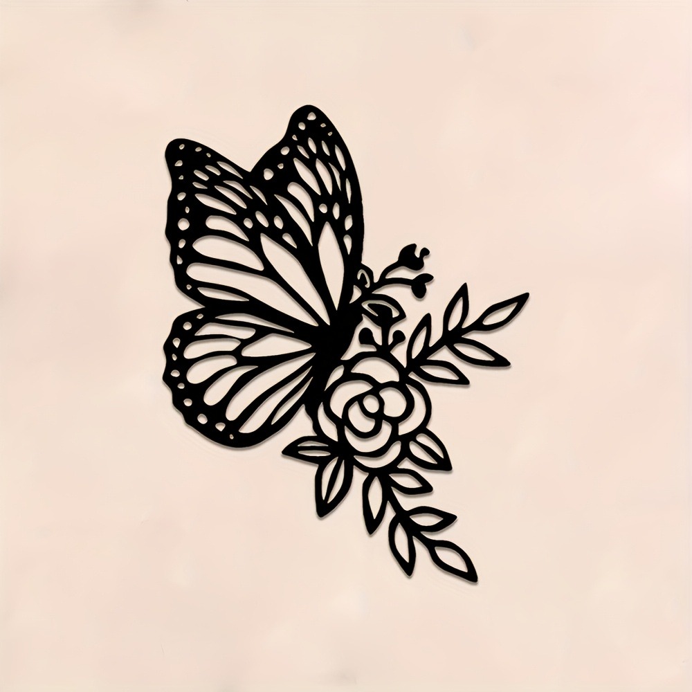 Metal Wall Art Butterfly Flowe - Bonsai Garden Decor ulasan dan harga