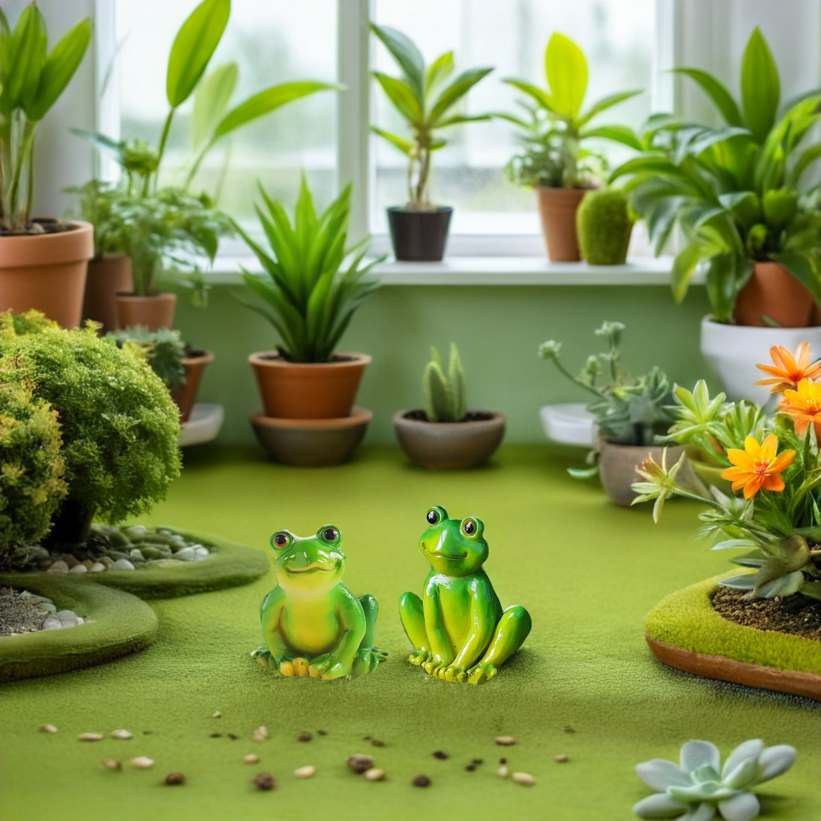 4Pcs Resin Mini Frogs Garden O - Bonsai Garden Backyard ulasan dan harga