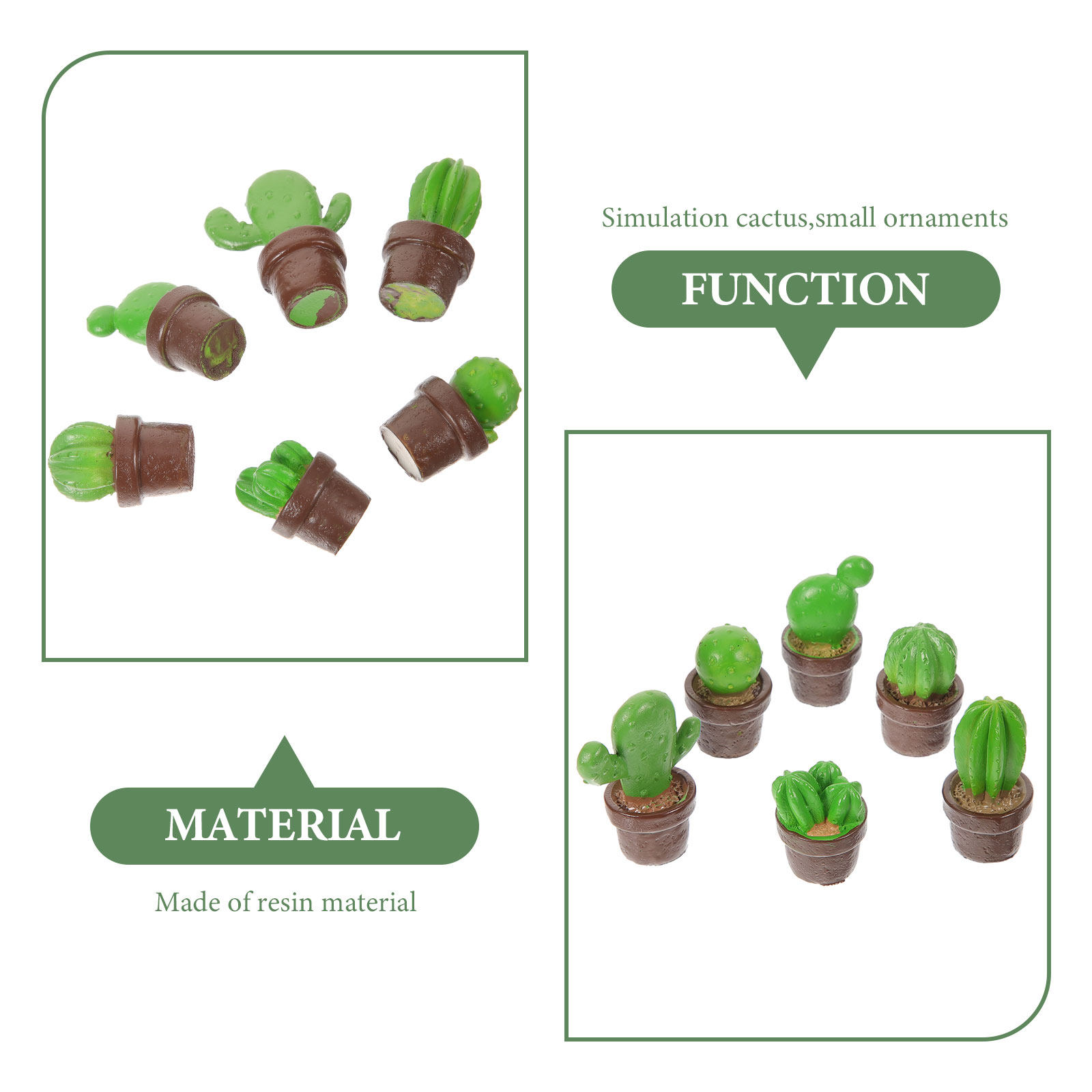 6Pcs Resin Cactus Ornament Set - Bonsai Garden Backyard ulasan dan harga