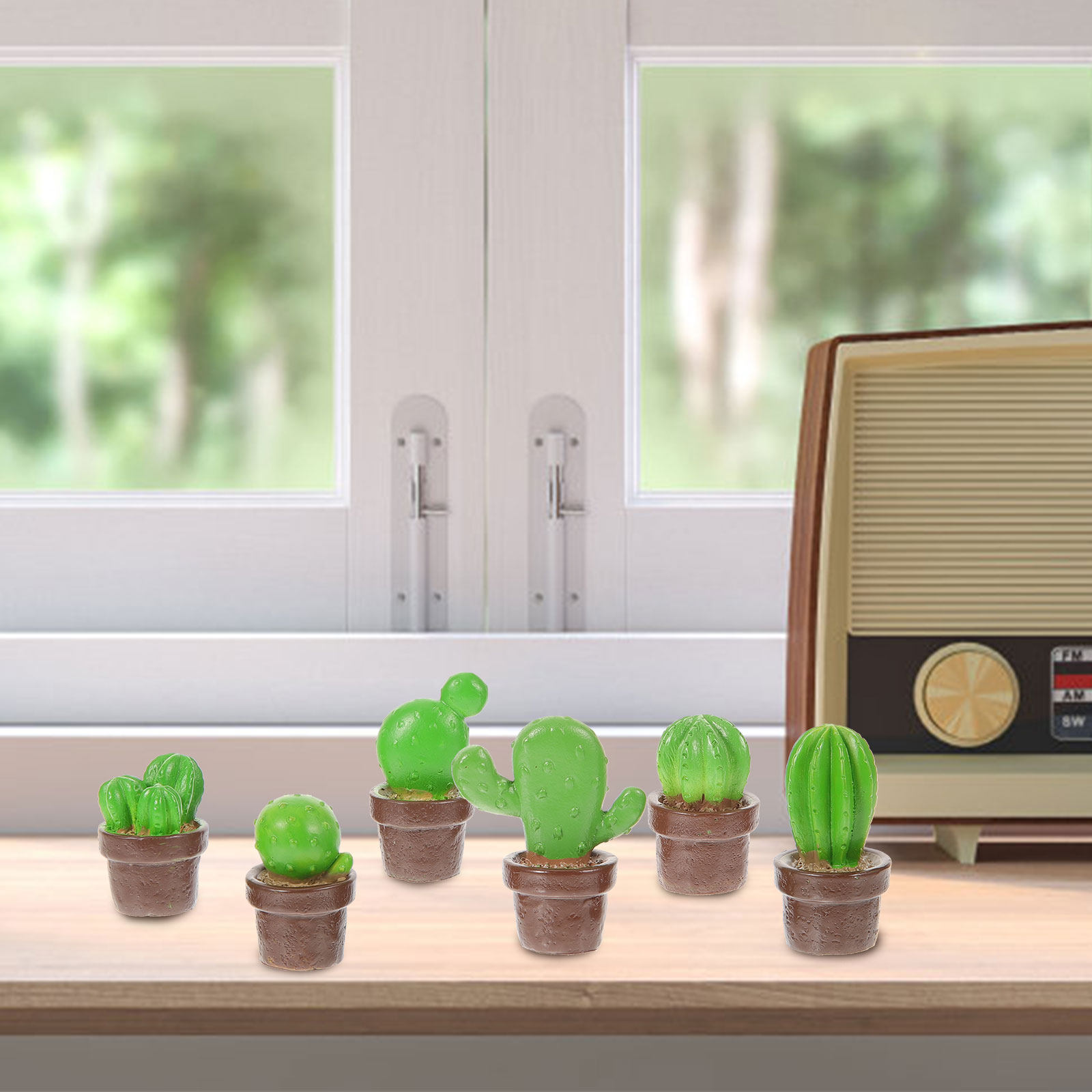 6Pcs Resin Cactus Ornament Set - Bonsai Garden Backyard ulasan dan harga