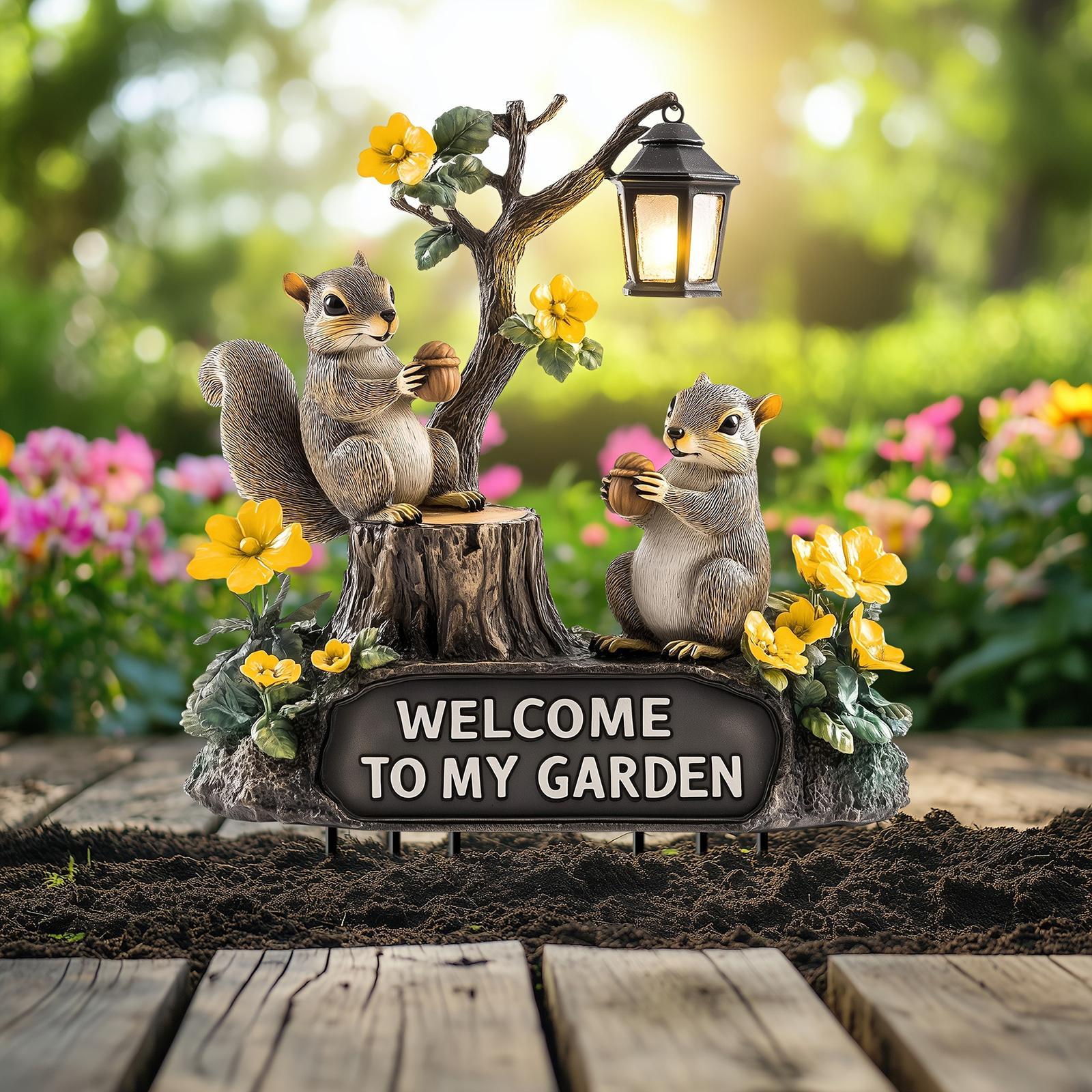 Squirrel Decorative Garden Sta - Bonsai Garden Backyard ulasan dan harga