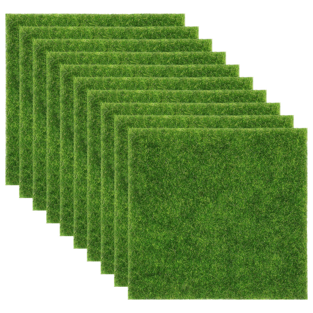 10 Pcs Artificial Grass Mat 15 - Bonsai Garden Decor ulasan dan harga