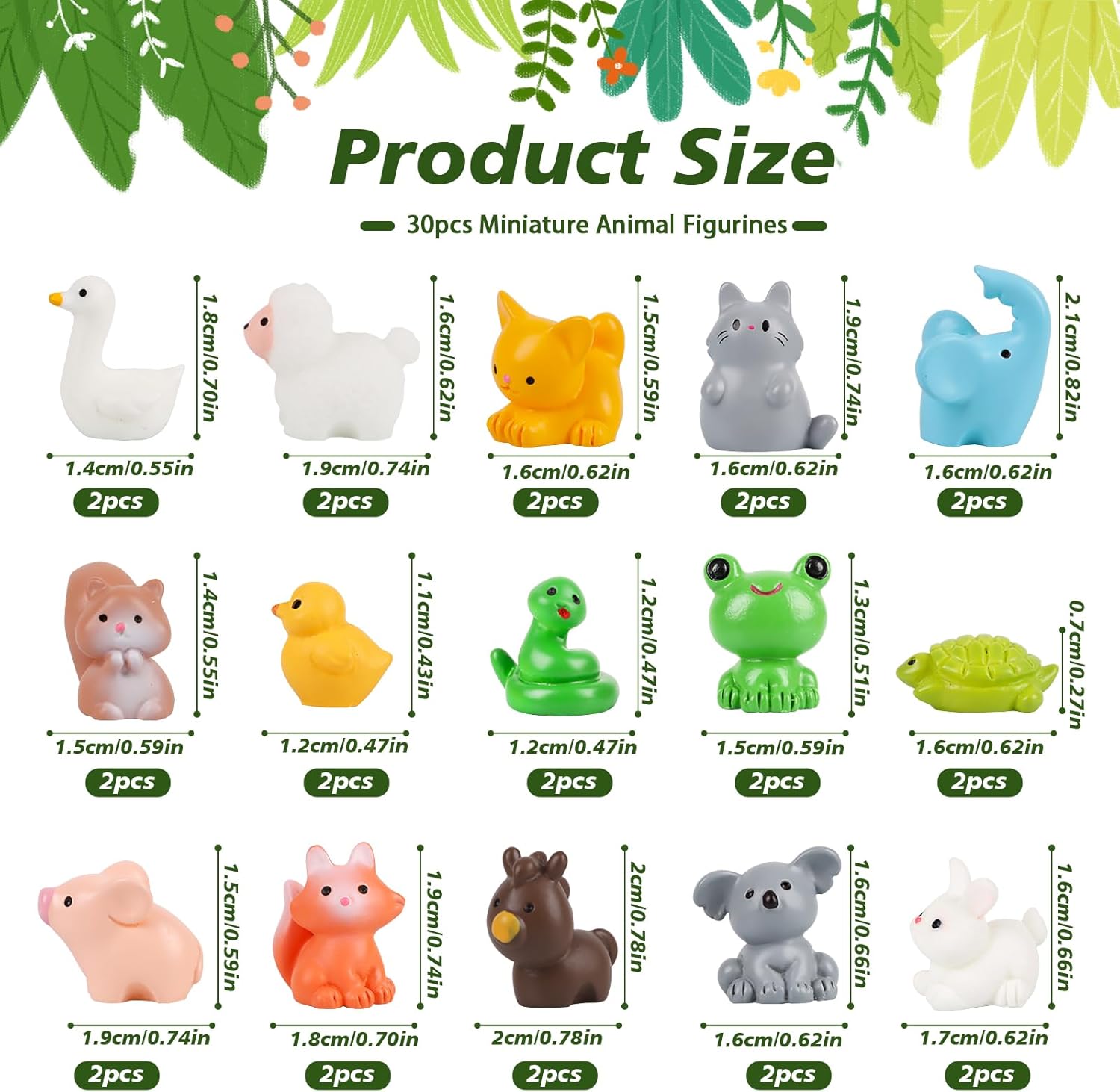 30PCS Mini Resin Animal Figure - Bonsai Garden Images ulasan dan harga