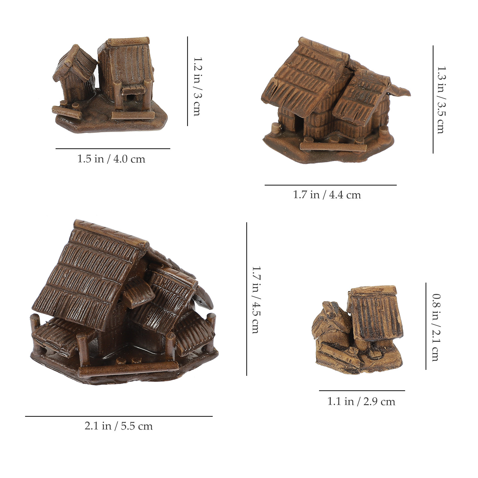 4Pcs Miniature Ceramic House D - Bonsai Garden Shop ulasan dan harga