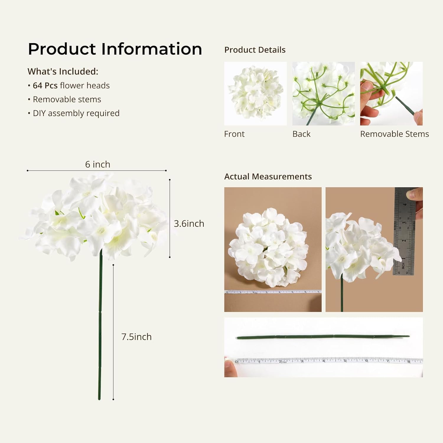 64 PCS Silk Hydrangea Flowers  - Bonsai Garden Images ulasan dan harga